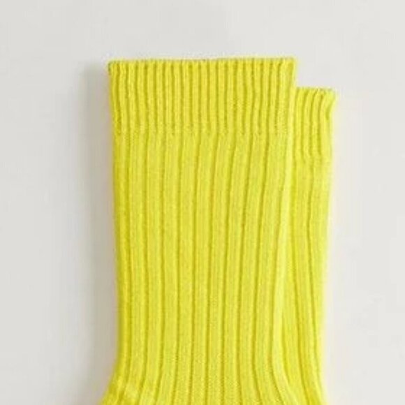 NWT Urban Outfitters Everyday Yellow Classic Crew Socks - Picture 4 of 5